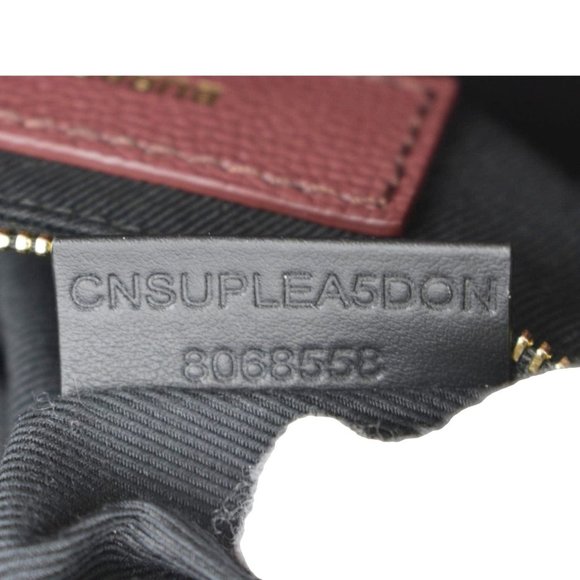 BURBERRY Banner Small House Check Leather Tote Shoulder Bag Maroon - Picture 13 of 14